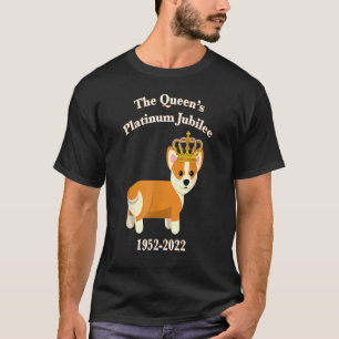 Die Queen Platinum Jubilee Corgi mit Kronenhund Pe T-Shirt