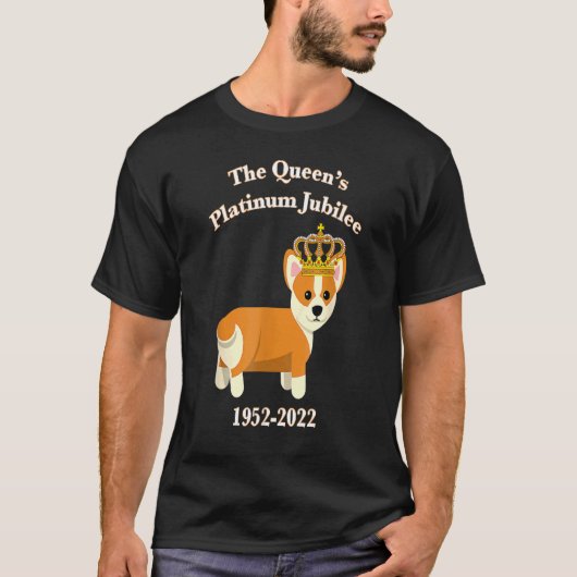 Die Queen Platinum Jubilee Corgi mit Kronenhund Pe T-Shirt (Vorderseite)