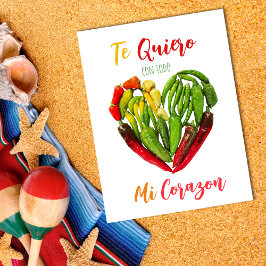 Die Quiero Chili Paprikaschoten Herzlich Willkomme Postkarte