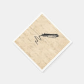 Die Quill des Vintagen Schriftstellers Serviette (Ecke)