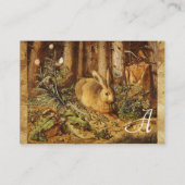 DIE RABBIT-Monogramm (Junghasen) Visitenkarte (Rückseite)