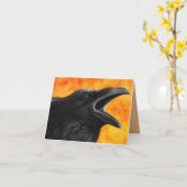 Die Rabe-Grußkarte Karte (Gelbe Blume)