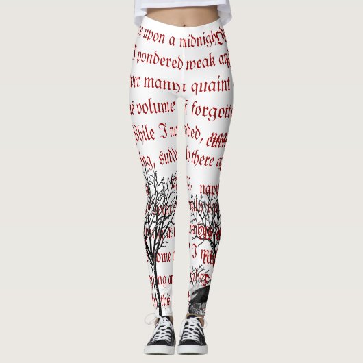 Die Raben-Vintagen Gedicht-Leggings Leggings (Vorderseite)