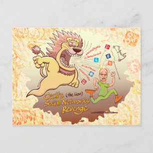 Die Rache der sozialen Netzwerke der Löwen Postkarte