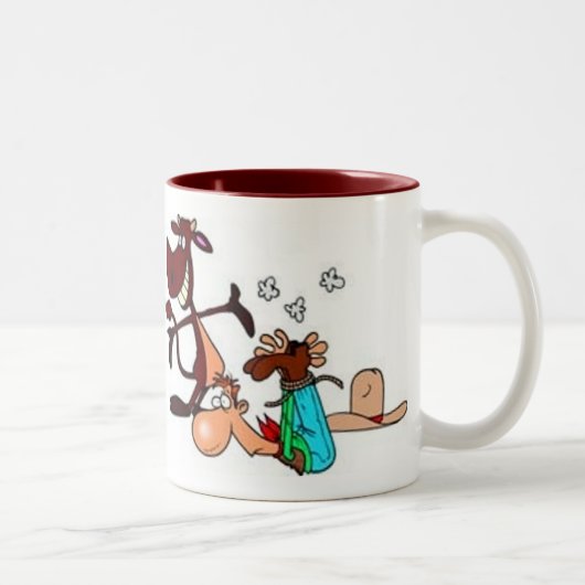 Die Rache eines Ochsen Zweifarbige Tasse (Rechts)