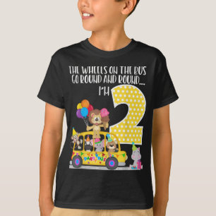 Die Räder auf dem Bus 2. Geburtstag 2 Jahre alte F T-Shirt