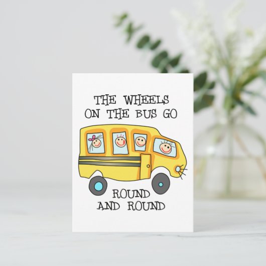 Die Räder im Bus Postkarte (Stehend Vorderseite)