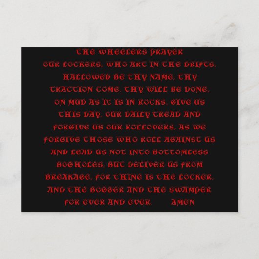 DIE RÄDER-PRAYER-Postkarte Postkarte (Vorderseite)