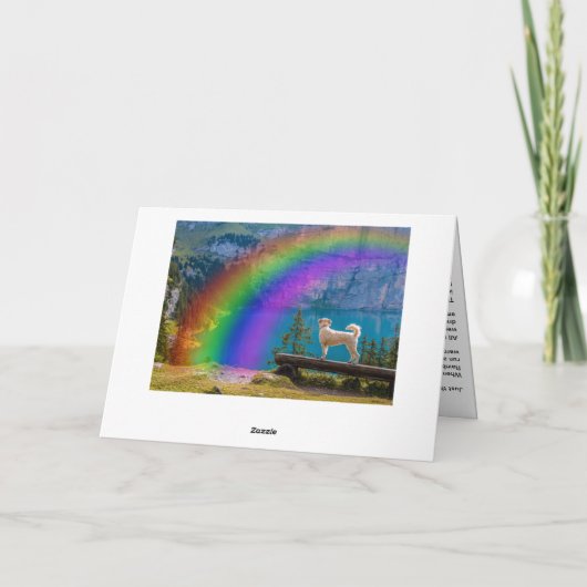 Die Rainbow Bridge Gedicht, In Erinnerung an einen Dankeskarte (Rückseite)