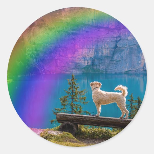 Die Rainbow Bridge Gedicht, In Erinnerung an einen Runder Aufkleber (Vorderseite)