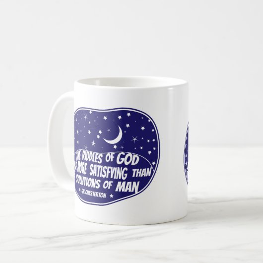 Die Rätsel des Gottes - GK Chesterton Kaffee-Tasse Kaffeetasse (Vorderseite Links)