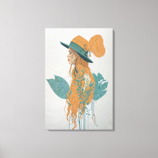 "Die rätselhafte Lady in Bloom" Leinwanddruck (Vorderseite)