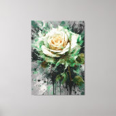Die rätselhafte weiße und grüne Rose Leinwanddruck (Vorderseite)