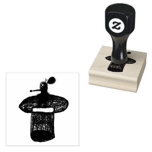 Die Ratte in der Hut-Briefmarke Gummistempel (Stempel)