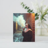 Die rauchende Nonne Postkarte (Stehend Vorderseite)