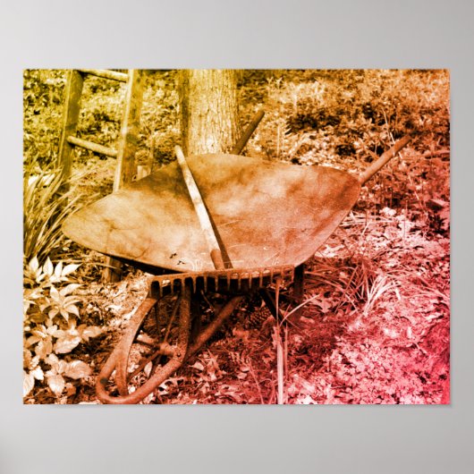 Die rauen Gartenwerkzeuge stören Schwarz und Weiß Poster (Vorne)