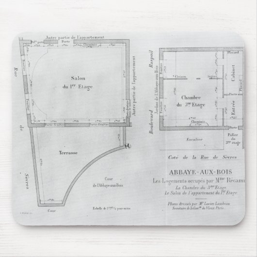 Die Räume von Madame Recamier Mousepad (Vorne)