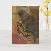 Die Raven Grunge Collage Karte (Gelbe Blume)