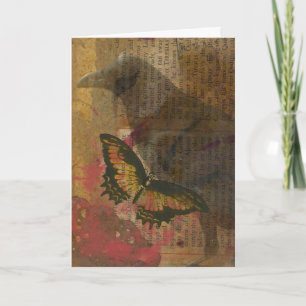 Die Raven Grunge Collage Karte