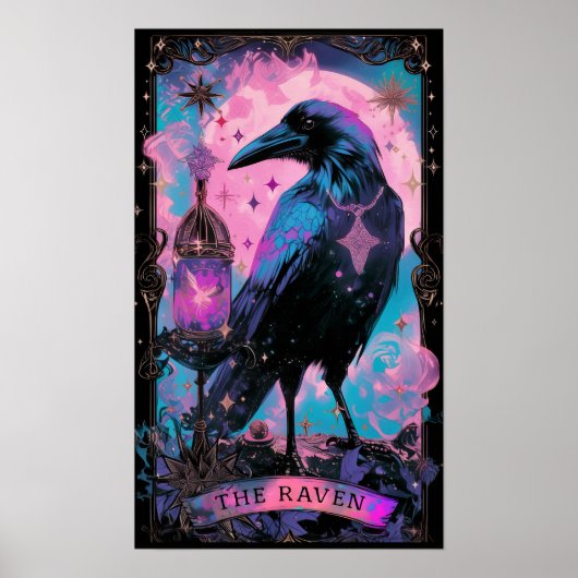 Die Raven-Tarot-Karte ist ein Hexenposter Poster (Vorne)
