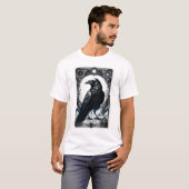 Die Raven-Tarot-Karte krummt gotisch-witzig dunkel T-Shirt (Vorne ganz)