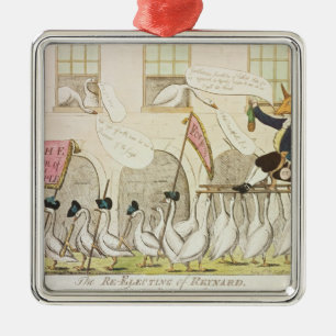 Die Re-Wahl von Reynard oder von Fox Silbernes Ornament