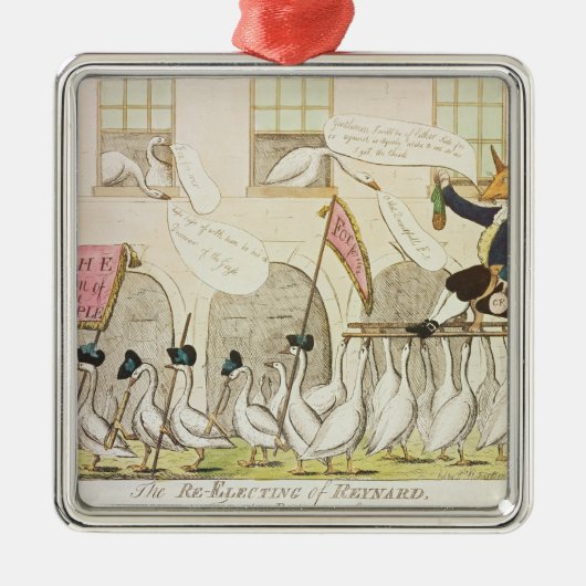 Die Re-Wahl von Reynard oder von Fox Silbernes Ornament (Vorne)