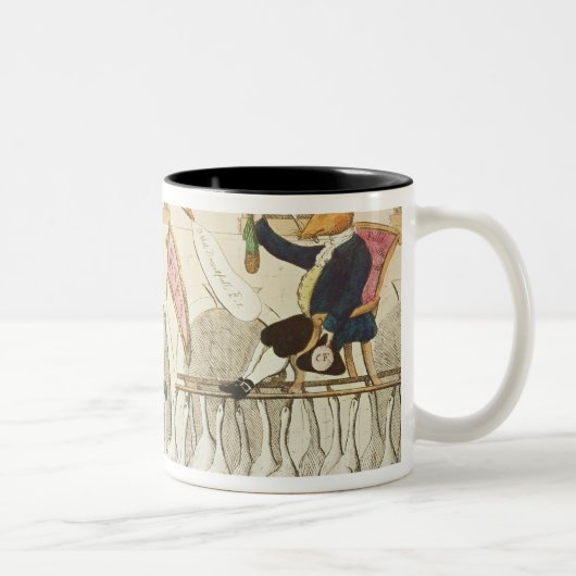 Die Re-Wahl von Reynard oder von Fox Zweifarbige Tasse (Rechts)