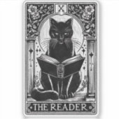 Die Reader Black Cat Tarot Card Aufkleber (Vorderseite)