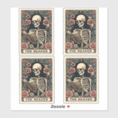 Die Reader Skeleton Tarot Card Aufkleber (Blatt)