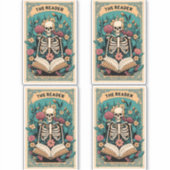 Die Reader Skeleton Tarot Card Aufkleber (Vorderseite)
