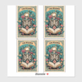 Die Reader Skeleton Tarot Card Aufkleber (Blatt)