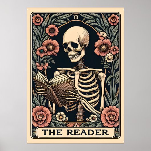Die Reader Skeleton Tarot Card Poster (Vorne)