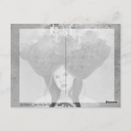 Die Reader skurrile junge Mädchen mit Büchern Kuns Postkarte (Rückseite)