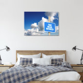 Die reale Welt signpost mit blauem Himmel und Wolk Leinwanddruck (Insitu (Schlafzimmer))