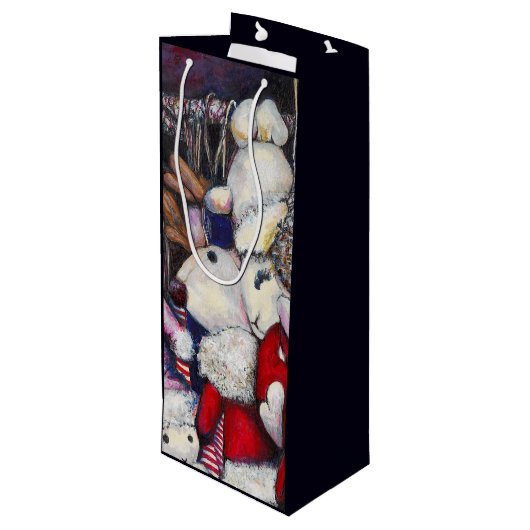 Die Realität auf der Weinkarte Geschenktüte Für Weinflaschen (Rückseite Schrägansicht)