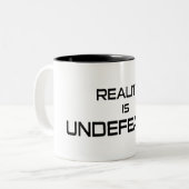 Die Realität ist unbesiegt Zweifarbige Tasse (Vorderseite Links)