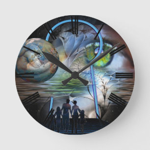 Die Realität verändert sich Runde Wanduhr