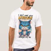Die Rebellengestalt: Blaue Katze mit gelben Augen T-Shirt (Vorderseite)