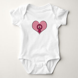 Die Recht-Protest-Herz-feministische Baby Strampler