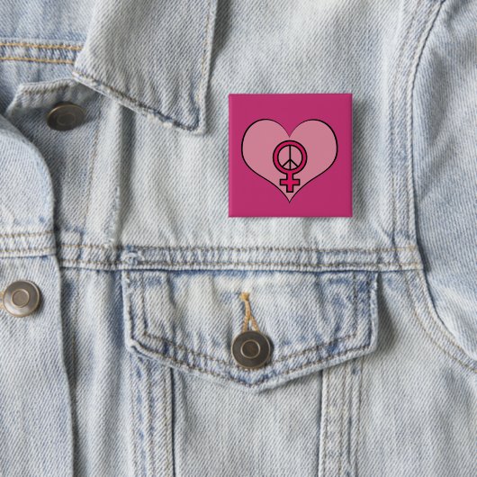 Die Recht-Protest-Herz-feministischer Button (Beispiel)