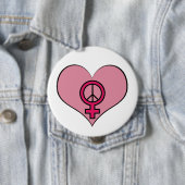 Die Recht-Protest-Herz-feministischer runder Knopf Button (Beispiel)