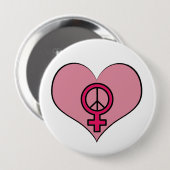 Die Recht-Protest-Herz-feministischer runder Knopf Button (Vorne & Hinten)