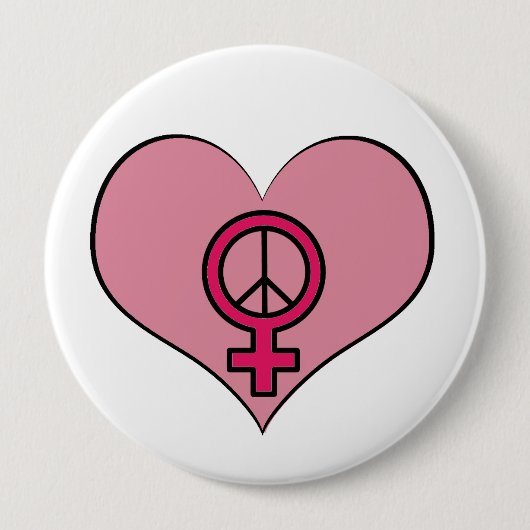 Die Recht-Protest-Herz-feministischer runder Knopf Button (Vorderseite)