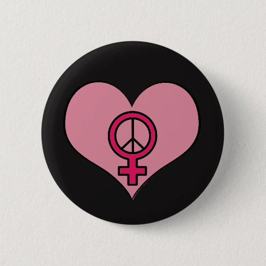 Die Recht-Protest-Herz-feministischer runder Knopf Button (Vorderseite)