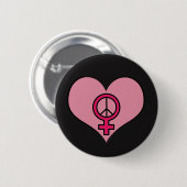 Die Recht-Protest-Herz-feministischer runder Knopf Button (Vorne & Hinten)