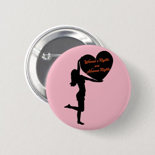 Die Rechte der Frauen sind Menschenrechts-Knopf Button (Vorne & Hinten)