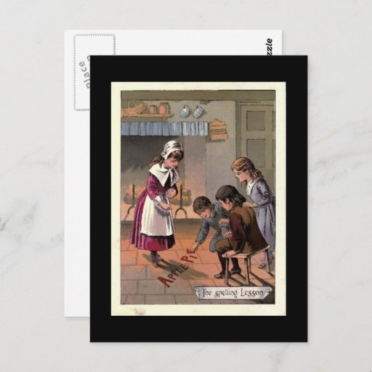 Die Rechtschreibung des Vintagen Kinderbuchbilds Postkarte (Vorne/Hinten)