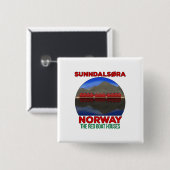 Die Red Boat Houses Sunndalsøra Norwegen Button (Vorne & Hinten)