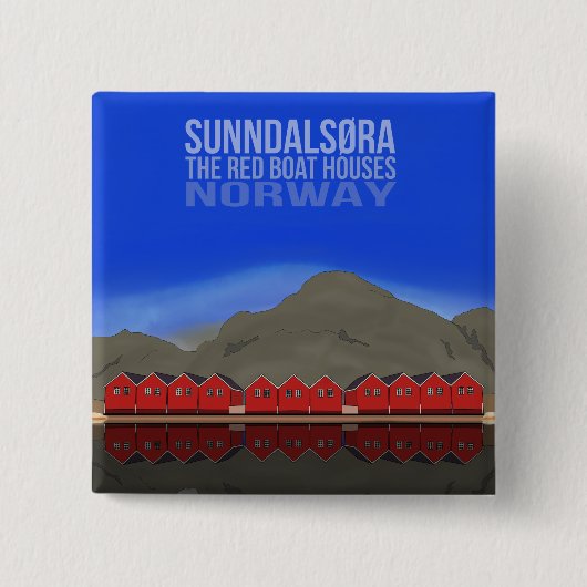 Die Red Boat Houses Sunndalsøra Norwegen Button (Vorderseite)
